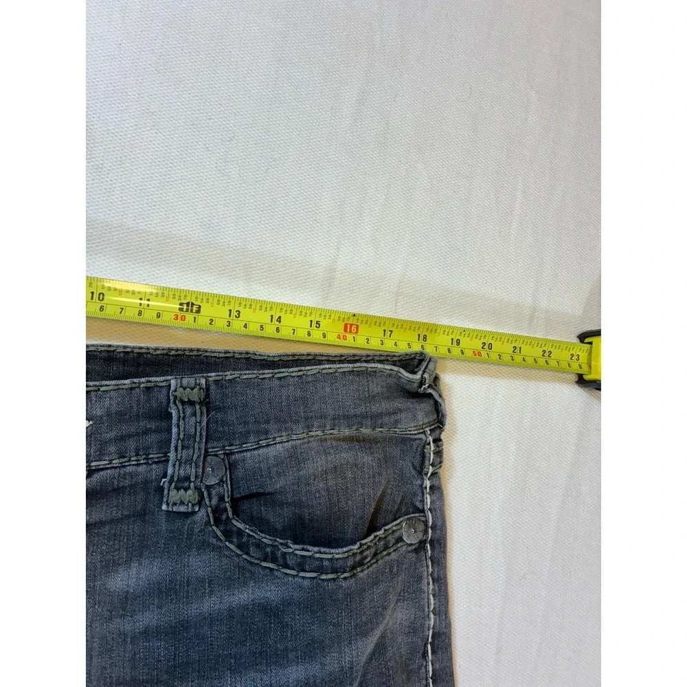 True Religion Ricky Relaxed Straight Jeans Men's‎ 38 Gray Big T Stitch Denim